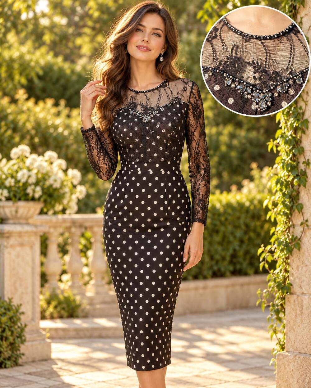 Burryco Dress Size XL Black Polka Dot NWT